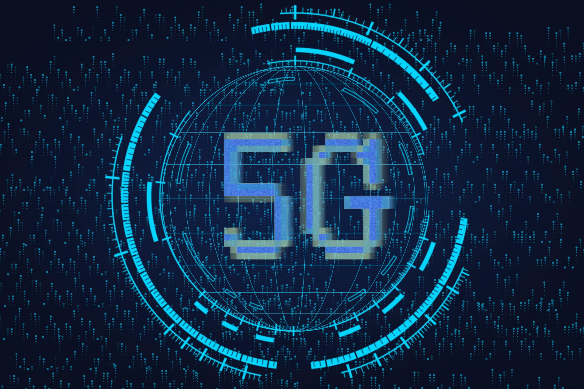 3D virtual line with 5G logo